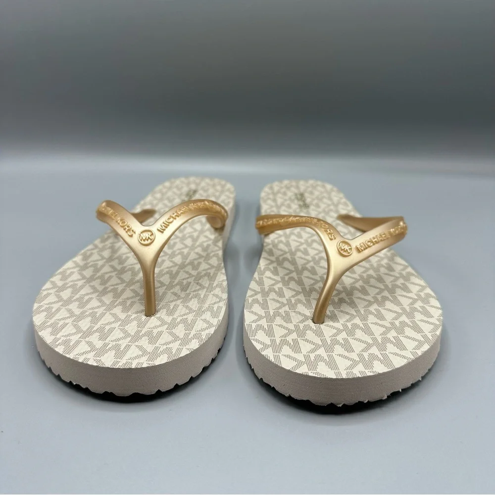 Michael Kors Logo Flip Flops Summer Flats Women’s Size 10M